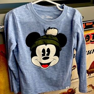 Baby gap boys long sleeve blue Mickey Mouse shirt Disney